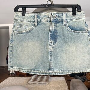 PacSun Light Wash Denim Mini Skirt